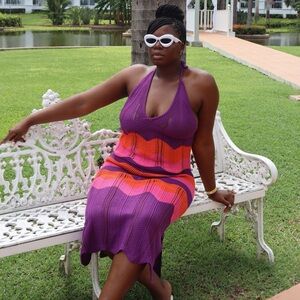 Knit Hallow Halter Neck Cover Up